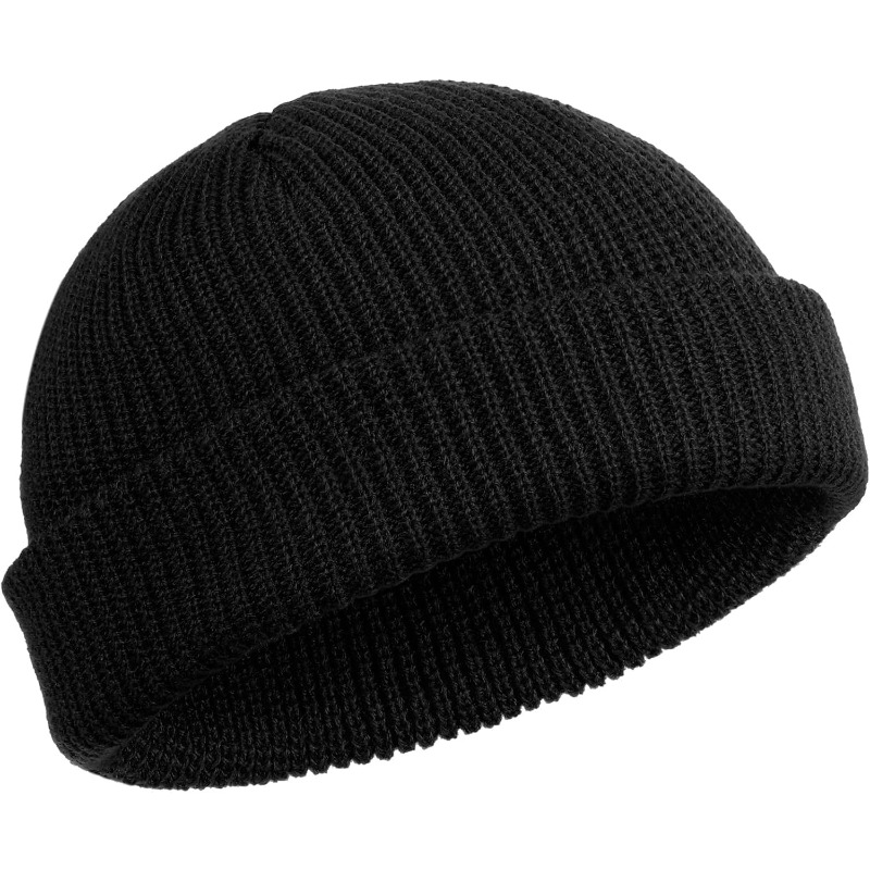 Knit Beanie Hat Warm - Trawler Beanie Watch Hat Roll-up Edge
