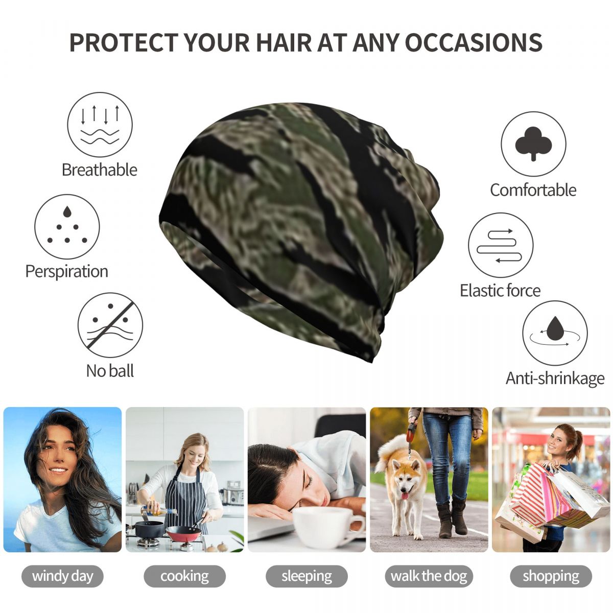 Tiger Stripe Camouflage Milita – Knit Beanie Hat Warm Bewertung und Preis