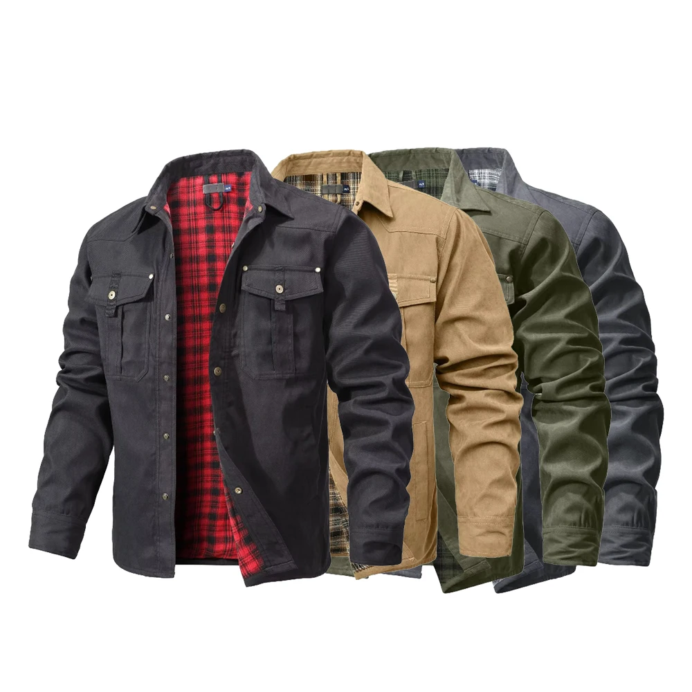 Men's Jackets Spring Flannel L – Flannel Shirt Lined Bewertung und Preis