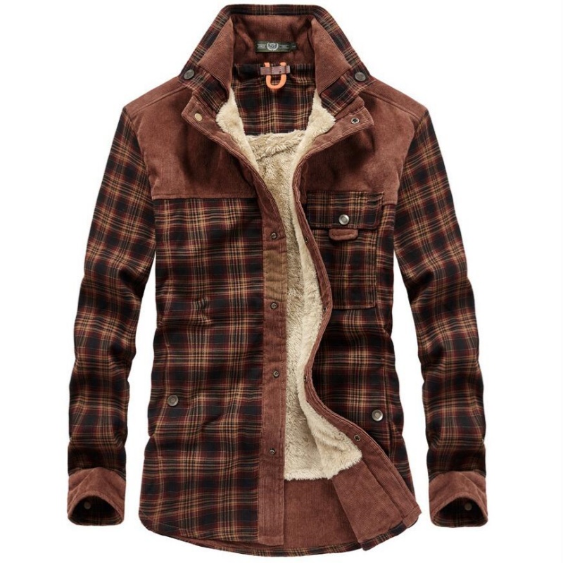 Men's Jackets Winter Windproof – Flannel Shirt Lined Bewertung und Preis