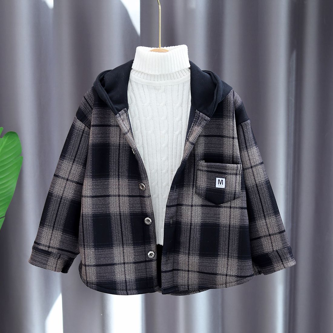 2025 New Boys Autumn Winter Fl – Flannel Shirt Lined Bewertung und Preis