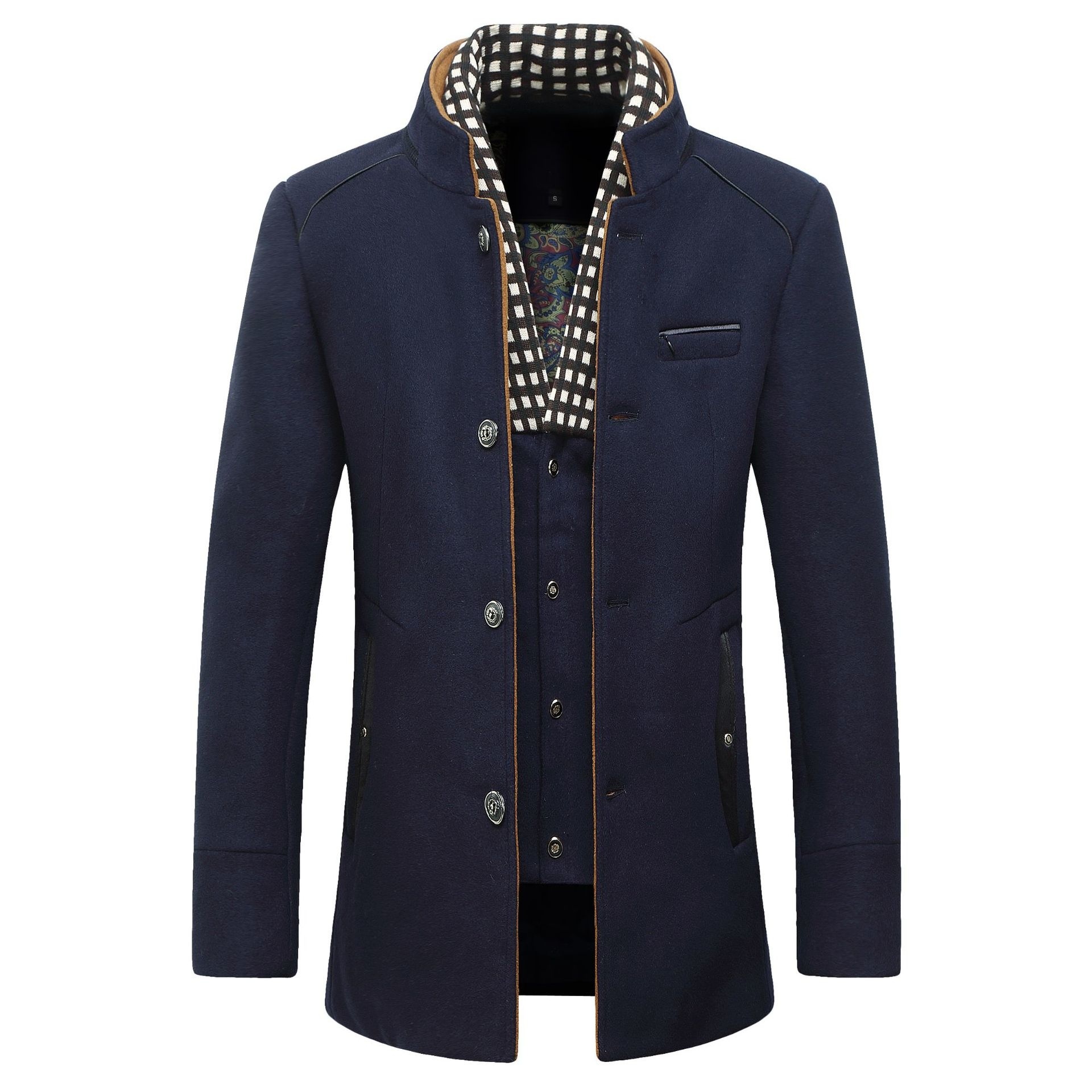 Fashion Men's Wool jacket Clas – Wool Coat Peacoat Bewertung und Preis