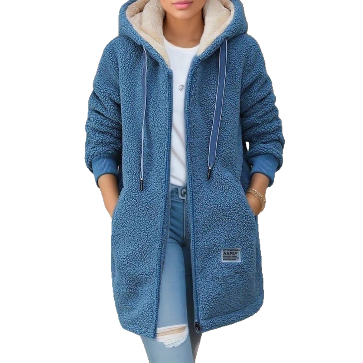Thick Fleece Mid Length Jacket – Sherpa Hoodie Fleece Bewertung und Preis