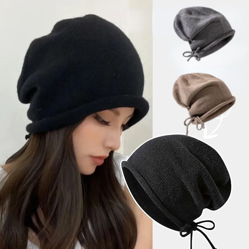 Knitted Bonnet Hoods Female Wi – Knit Beanie Hat Warm Bewertung und Preis