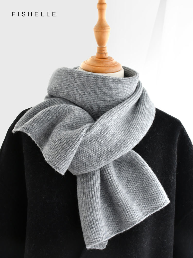 Gray solid color cashmere scar – Wool Scarf Men Bewertung und Preis