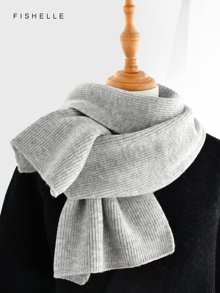 Gray solid color cashmere scar – Wool Scarf Men Bewertung und Preis