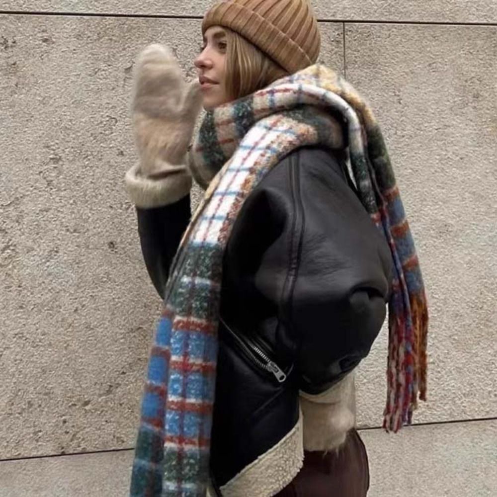 Retro Tassel Plaid Wool Scarf  – Wool Scarf Men Bewertung und Preis