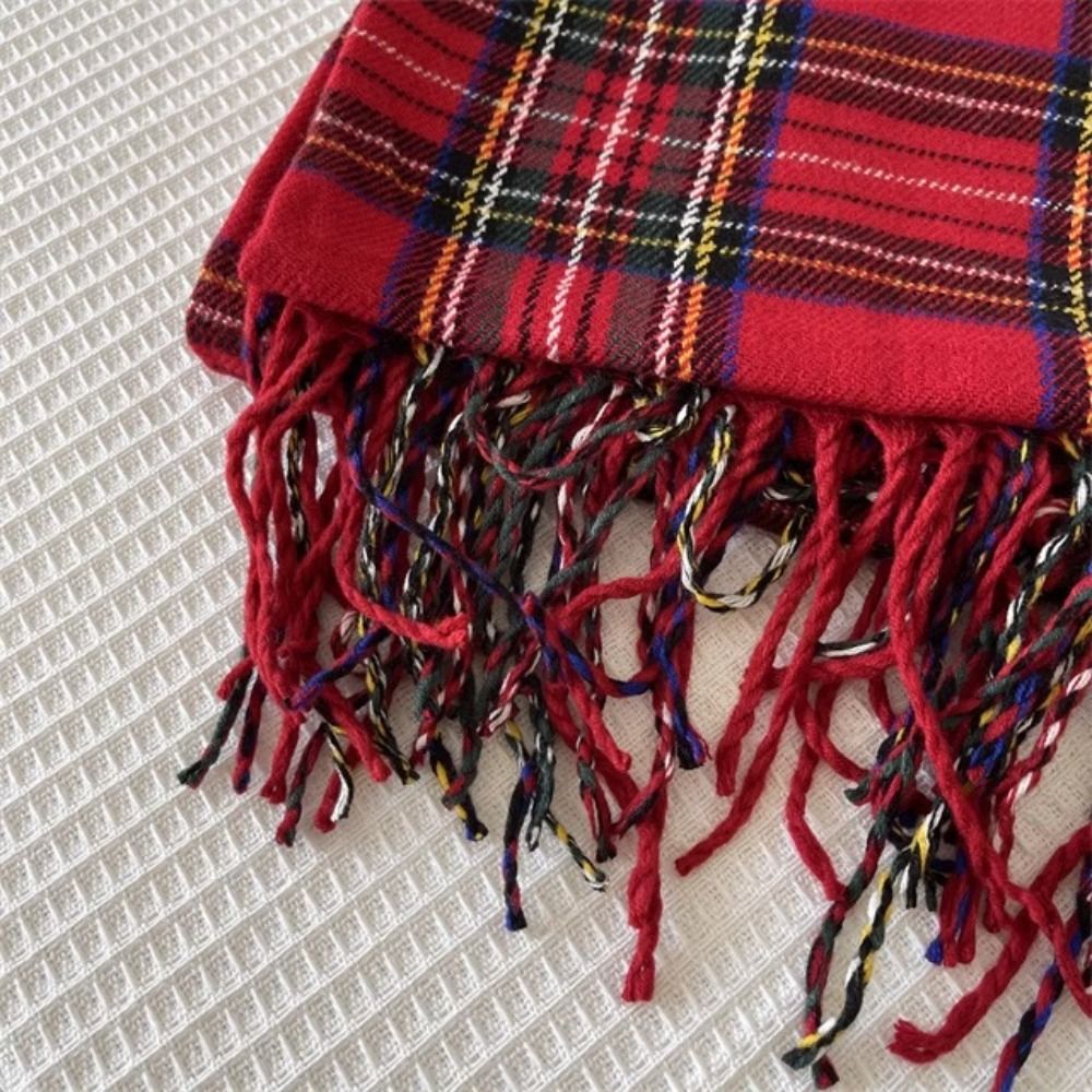 Retro Tassel Plaid Wool Scarf  – Wool Scarf Men Bewertung und Preis
