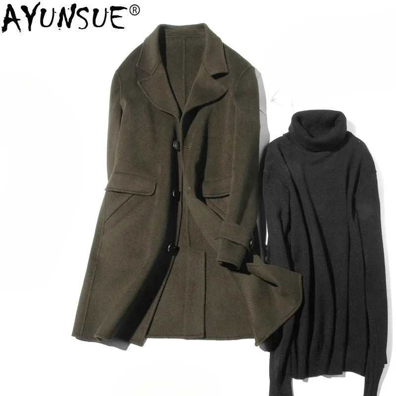 AYUNSUE 100% Wool Coat Men Aut – Wool Coat Peacoat Bewertung und Preis