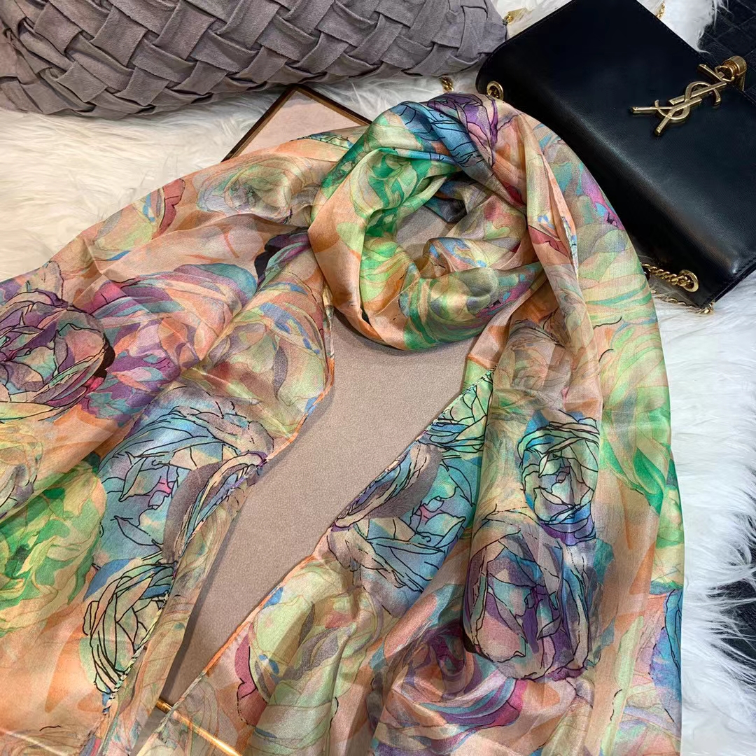 Ladies Green 100% Silk Scarf S – Shawl Wrap Winter Bewertung und Preis