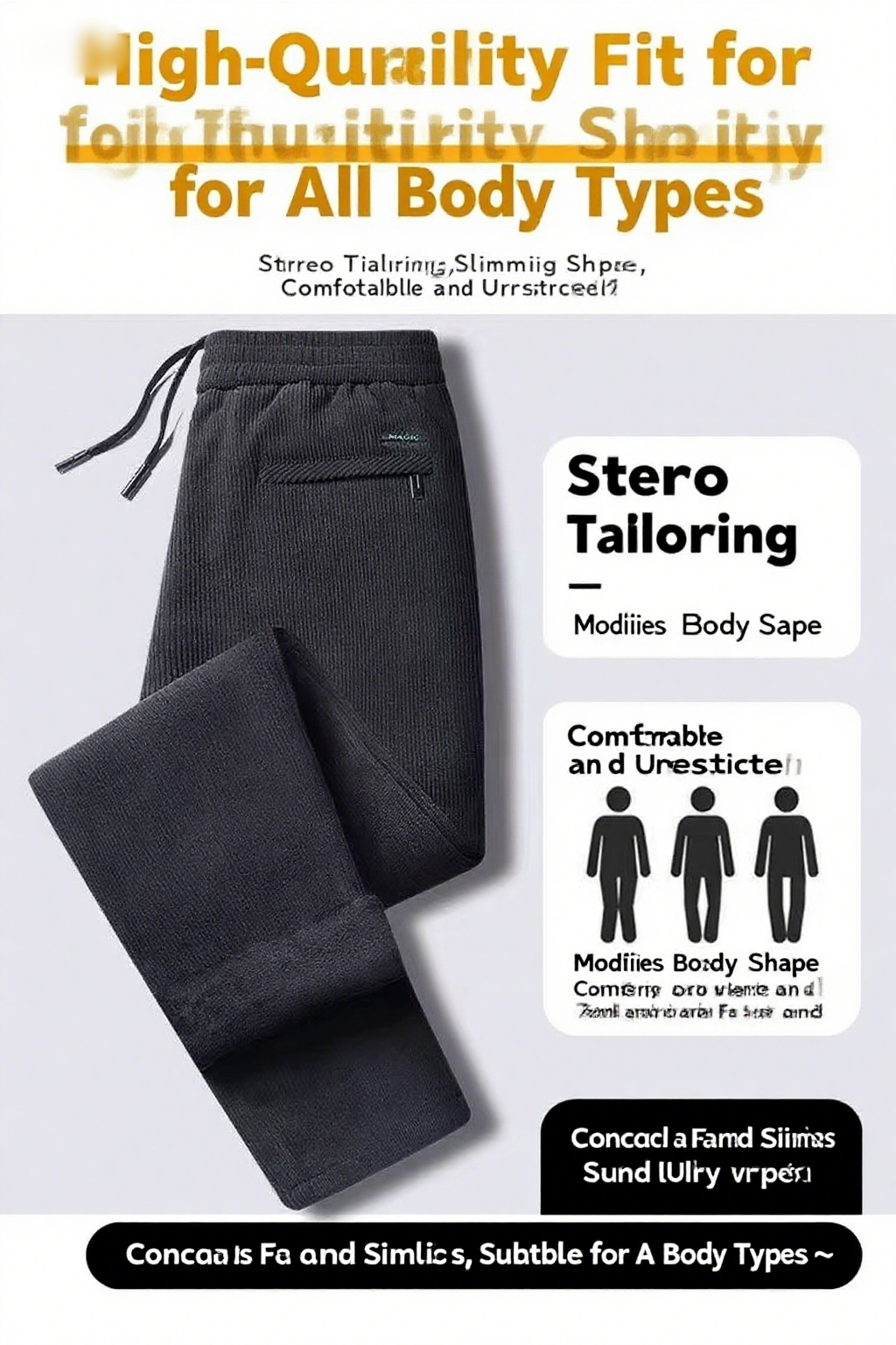Black gray men's corduroy and  – Corduroy Pant Warm Bewertung und Preis