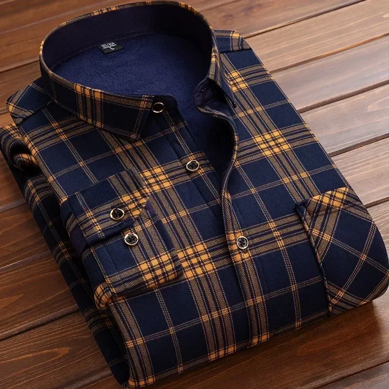 2025 Men's Winter Warm Long Sl – Flannel Shirt Lined Bewertung und Preis