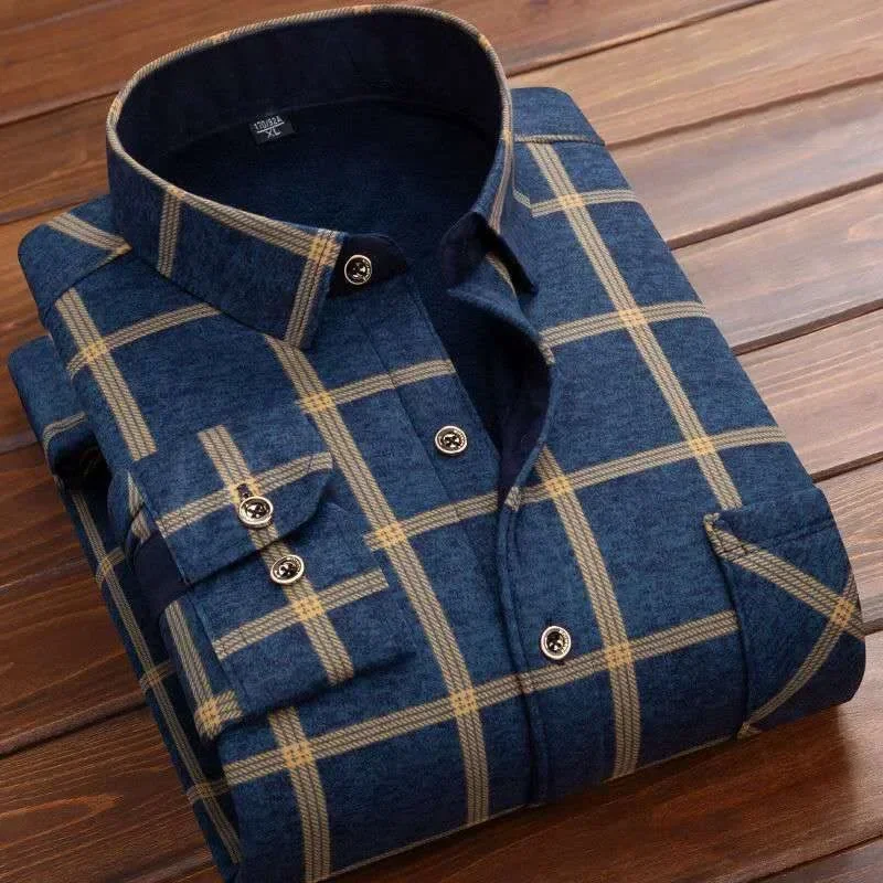 2025 Men's Winter Warm Long Sl – Flannel Shirt Lined Bewertung und Preis