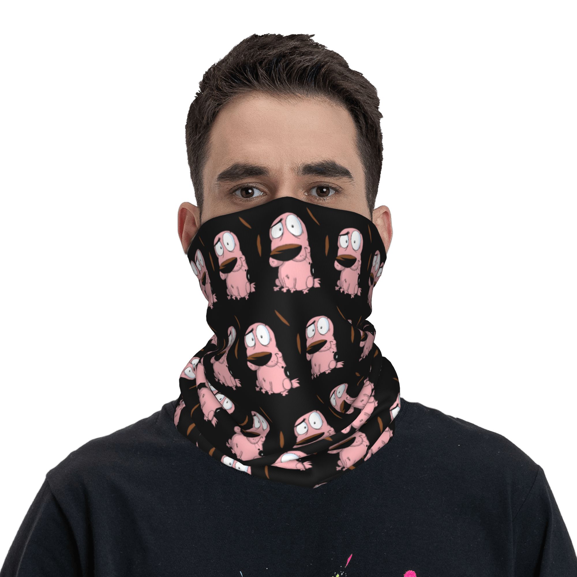 Custom Cartoon Courage Dog Win – Neck Gaiter Fleece Bewertung und Preis