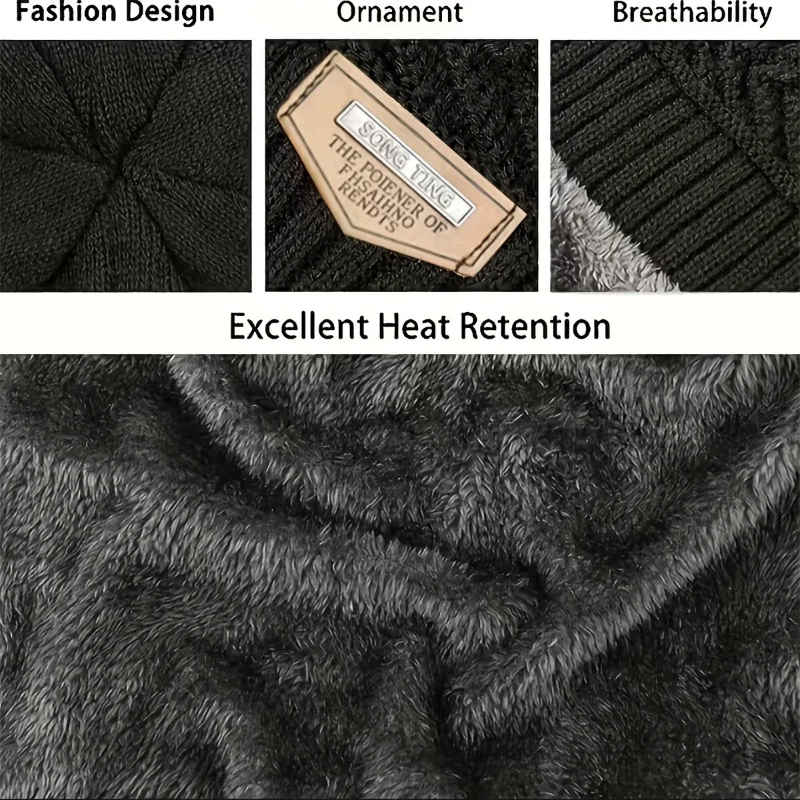 Winter Knit Hat & Scarf Set fo – Wool Scarf Men Bewertung und Preis