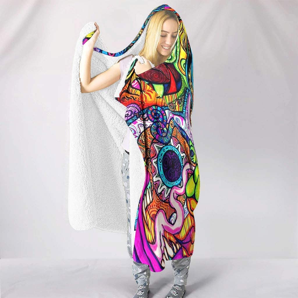 Abstract Bright Trippy Rainbow – Sherpa Hoodie Fleece Bewertung und Preis