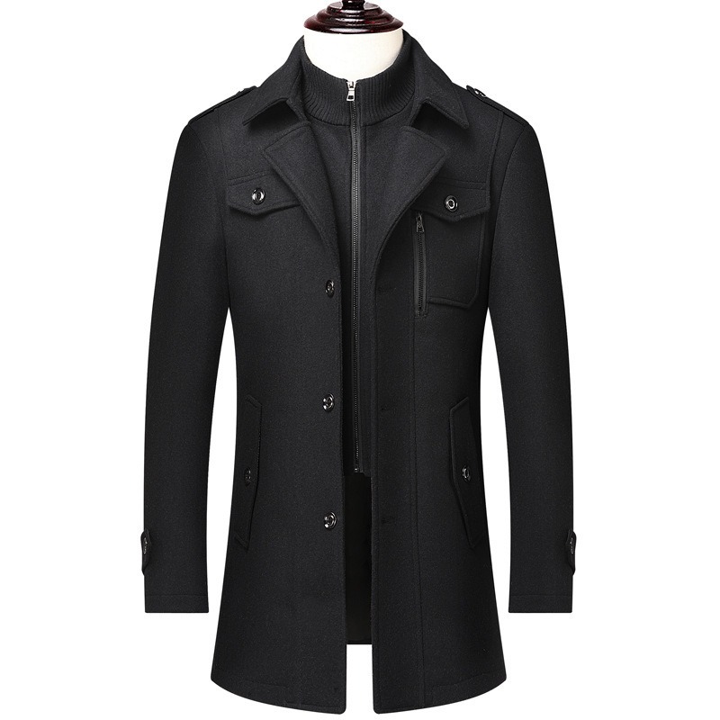 Men's Winter Wool Blend Coat D – Wool Coat Peacoat Bewertung und Preis