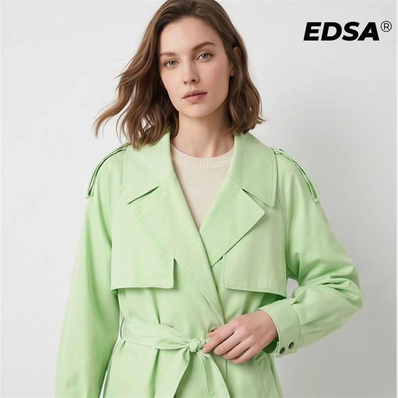 EDSA Women Green Trench Style  – Down Jacket Packable Bewertung und Preis