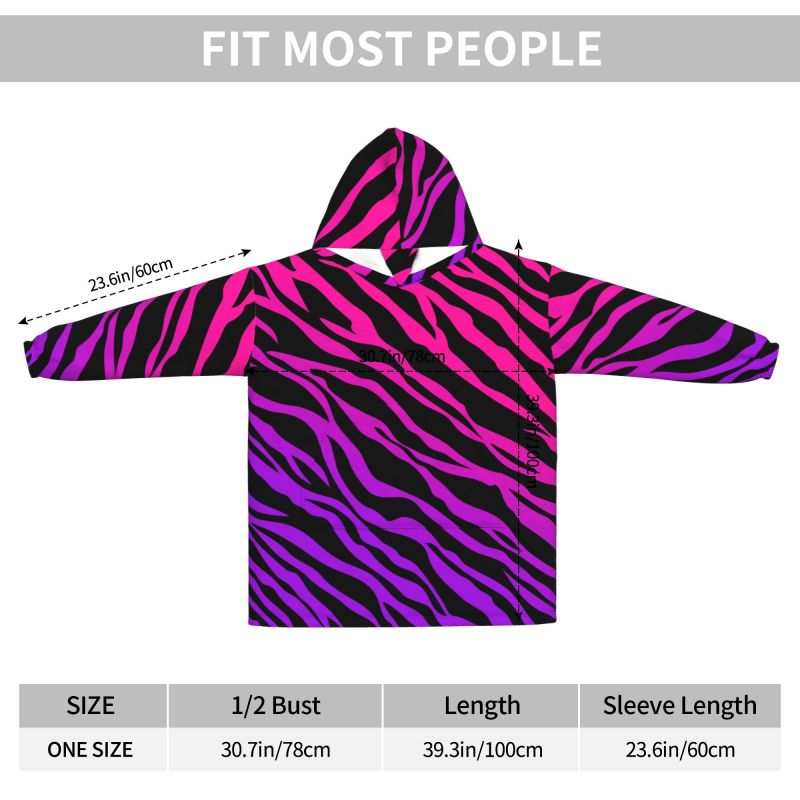 Zebra Stripe Print Wearable Bl – Sherpa Hoodie Fleece Bewertung und Preis