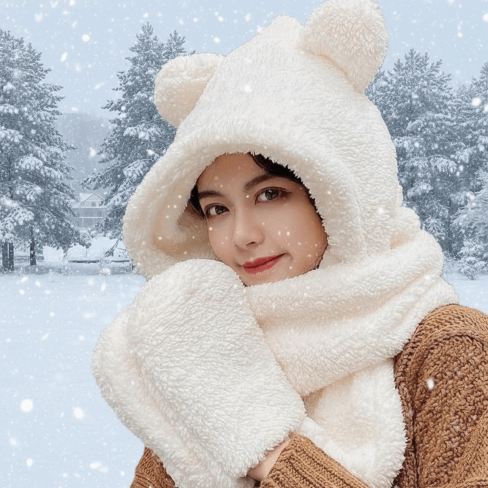 Thickened Bear Ear Plush Beani – Knit Beanie Hat Warm Bewertung und Preis