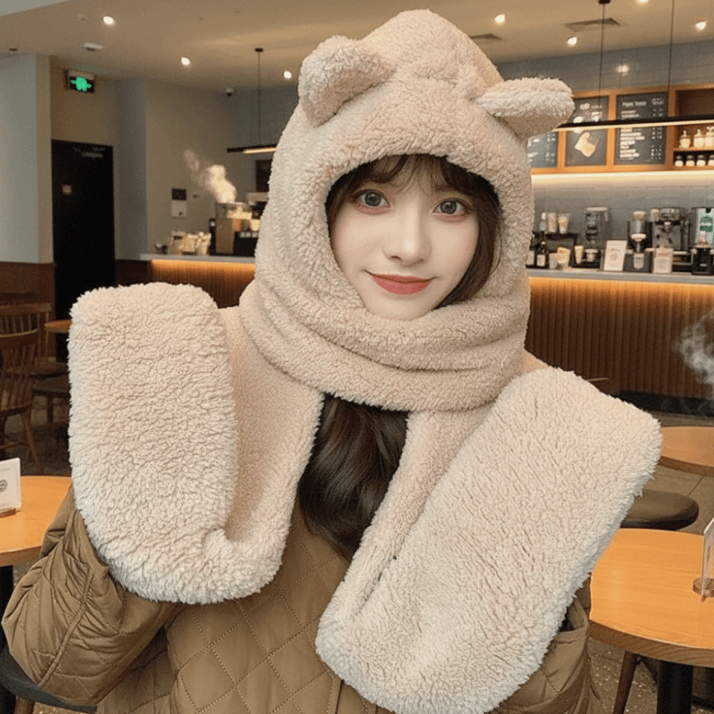Thickened Bear Ear Plush Beani – Knit Beanie Hat Warm Bewertung und Preis