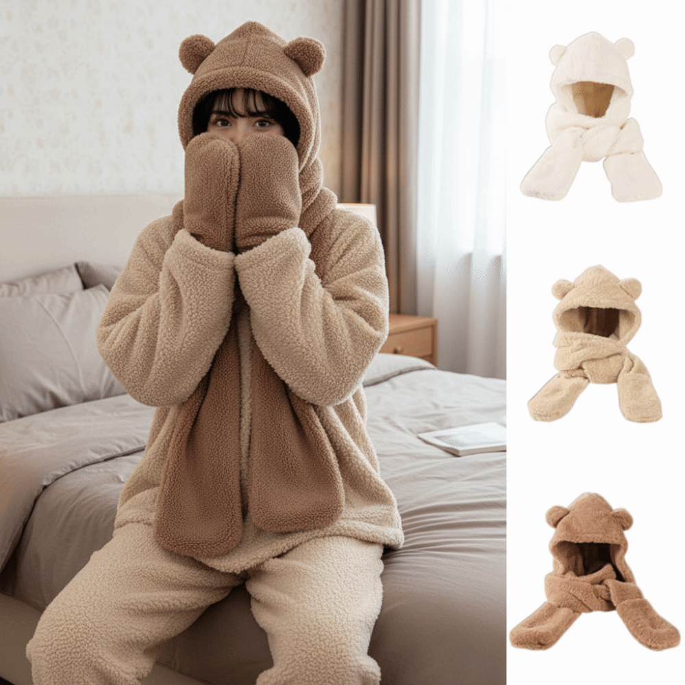 Thickened Bear Ear Plush Beani – Knit Beanie Hat Warm Bewertung und Preis