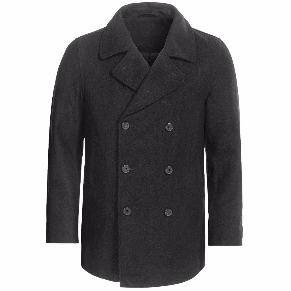 Custom Made Charcoal grey Pea  – Wool Coat Peacoat Bewertung und Preis