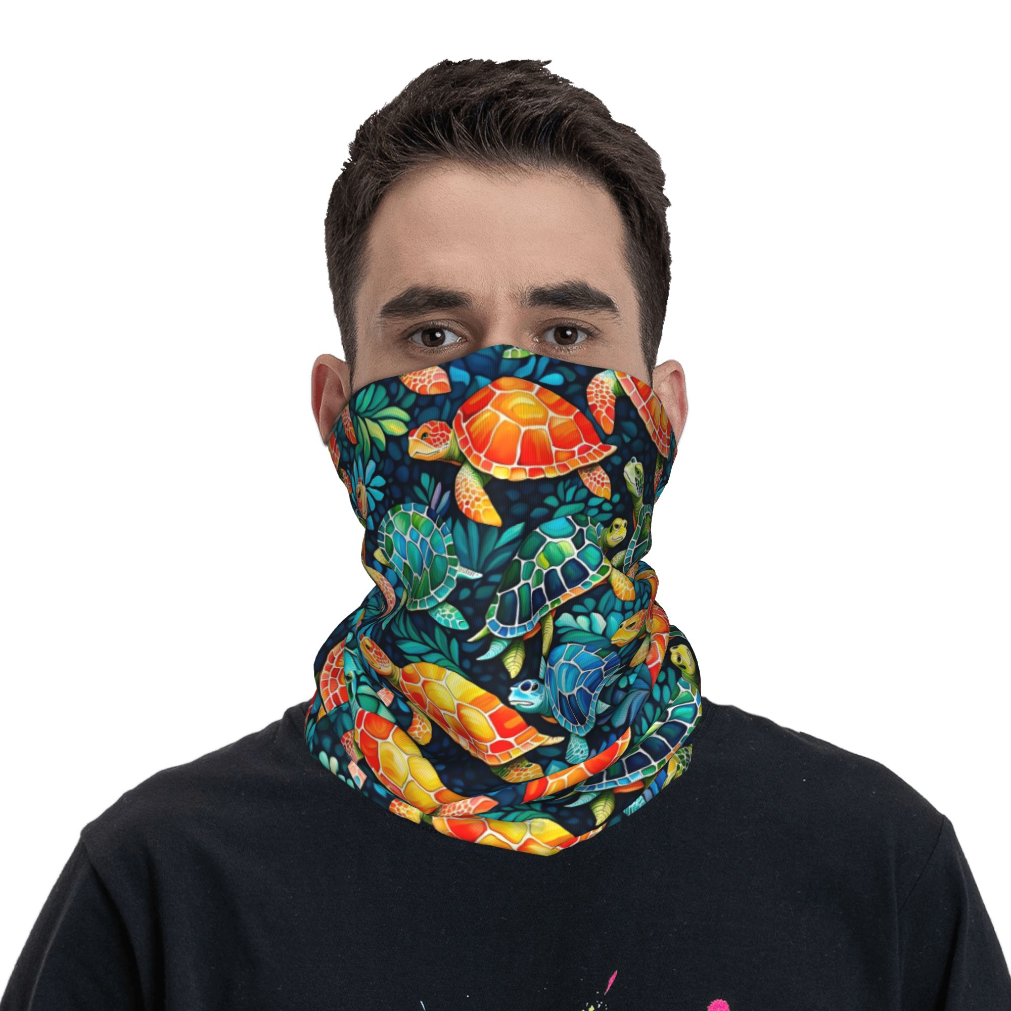 Custom Funny Colorful Sea Turt – Neck Gaiter Fleece Bewertung und Preis
