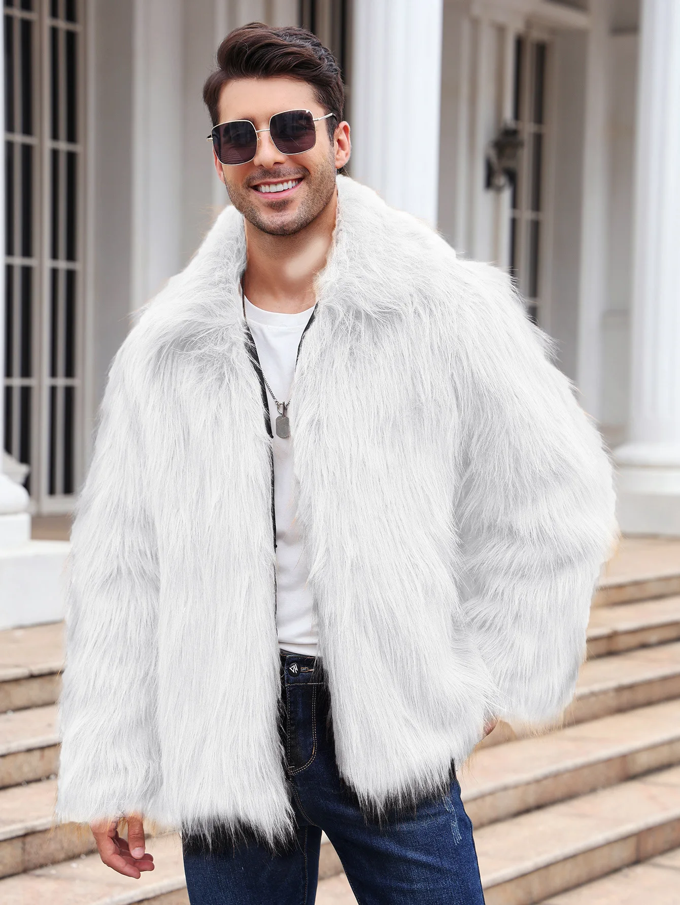 Men Faux Fox Fur Jacket Coat W – Down Jacket Packable Bewertung und Preis