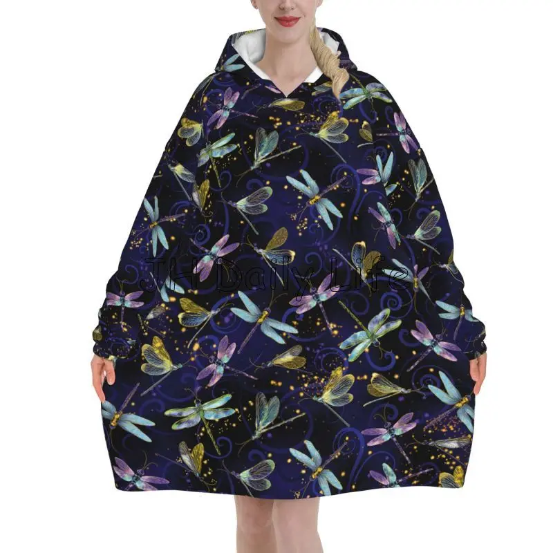Dragonfly Galaxy Wearable Blan – Sherpa Hoodie Fleece Bewertung und Preis