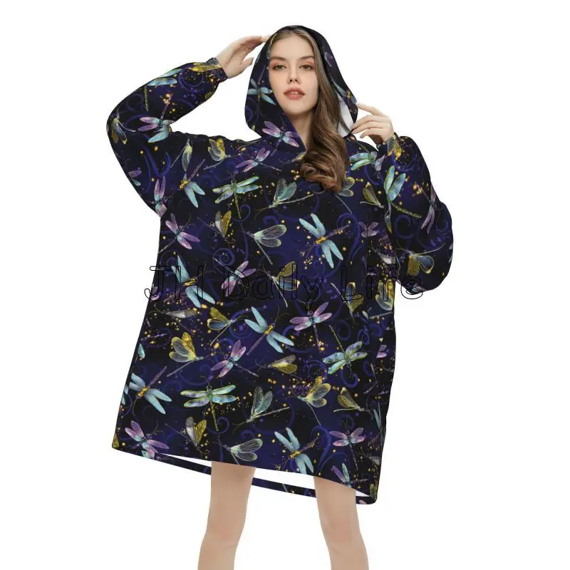 Dragonfly Galaxy Wearable Blan – Sherpa Hoodie Fleece Bewertung und Preis