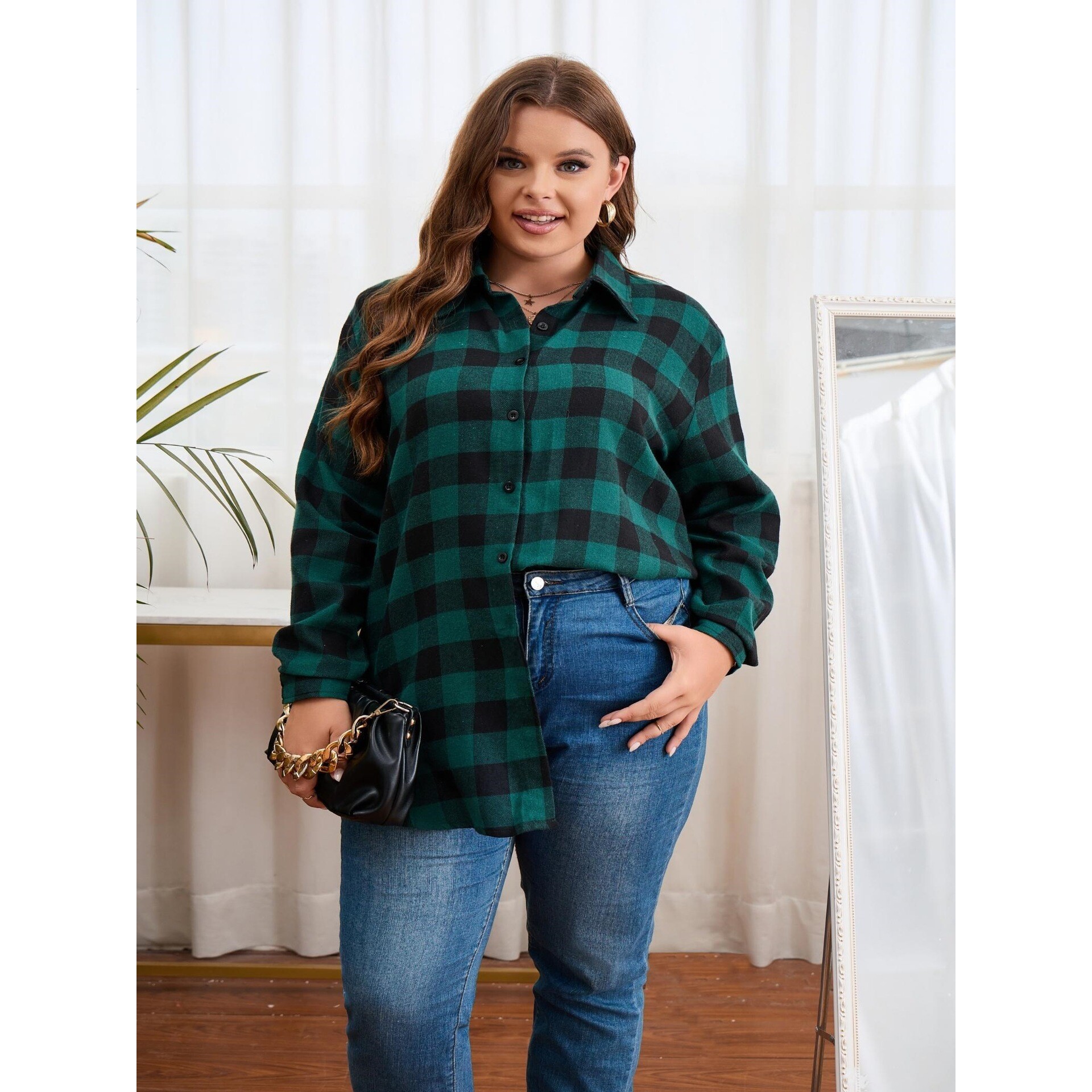 Warm Flannel Plaid Shirt Women – Flannel Shirt Lined Bewertung und Preis