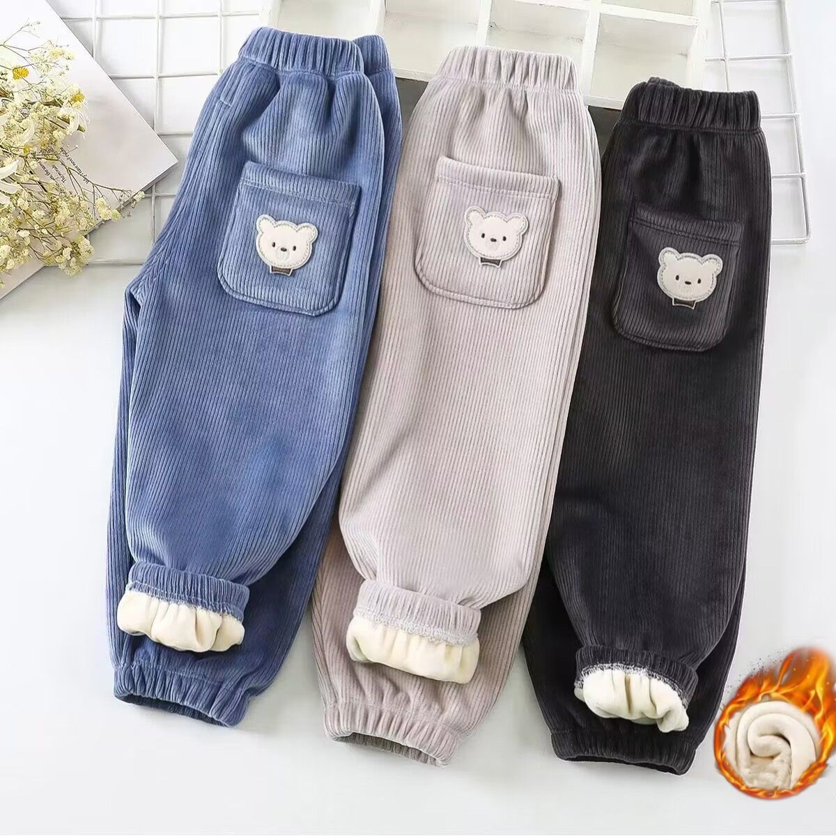 1pcs Boy Girl Winter Velvet Co – Corduroy Pant Warm Bewertung und Preis