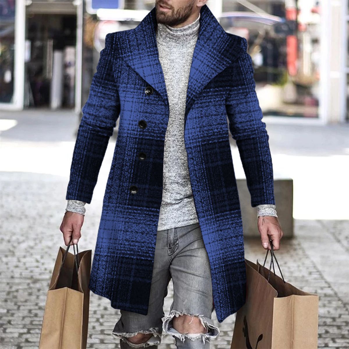 2025 Long Coat Men Mens Wool J – Wool Coat Peacoat Bewertung und Preis