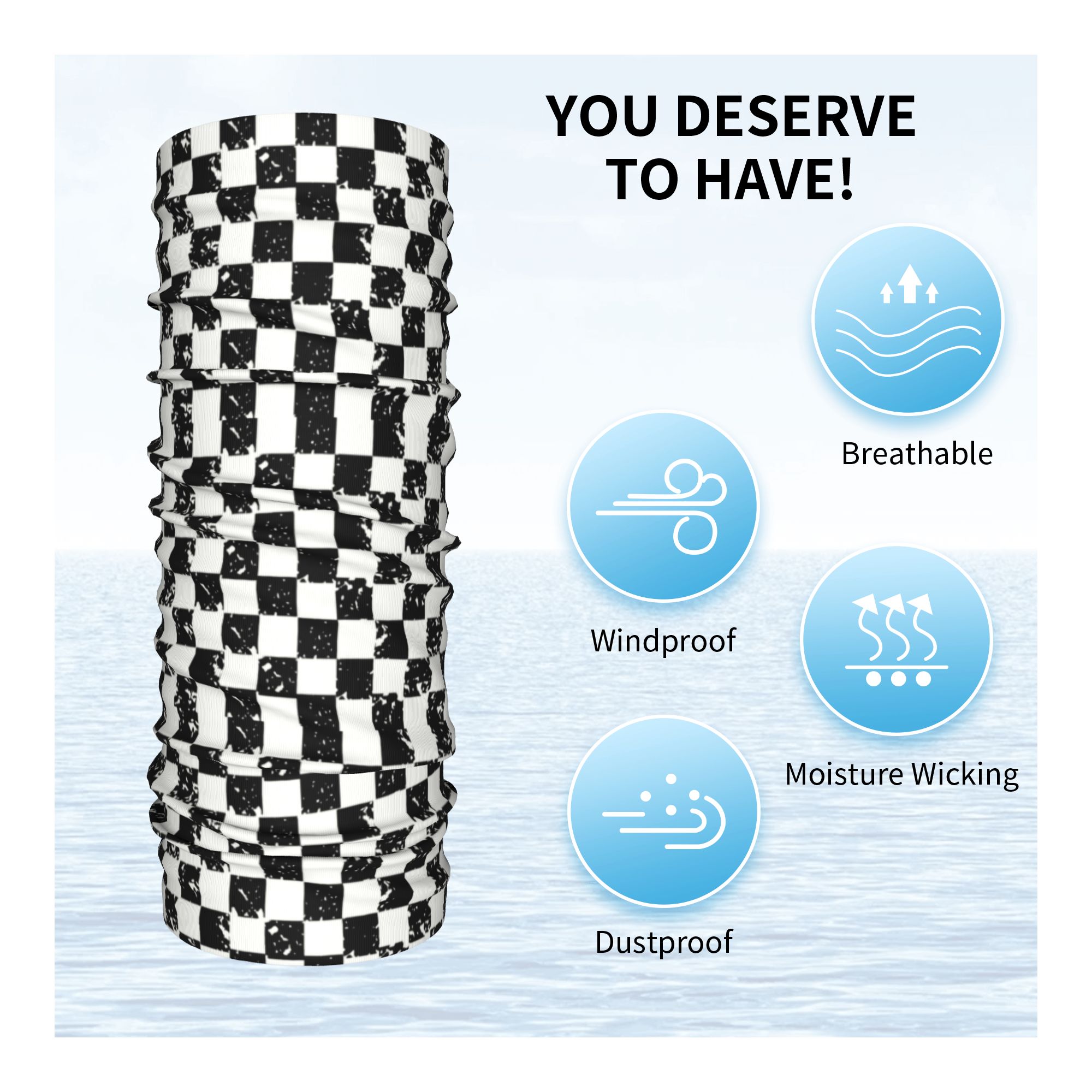 Custom Retro Checkered Flag Wi – Neck Gaiter Fleece Bewertung und Preis