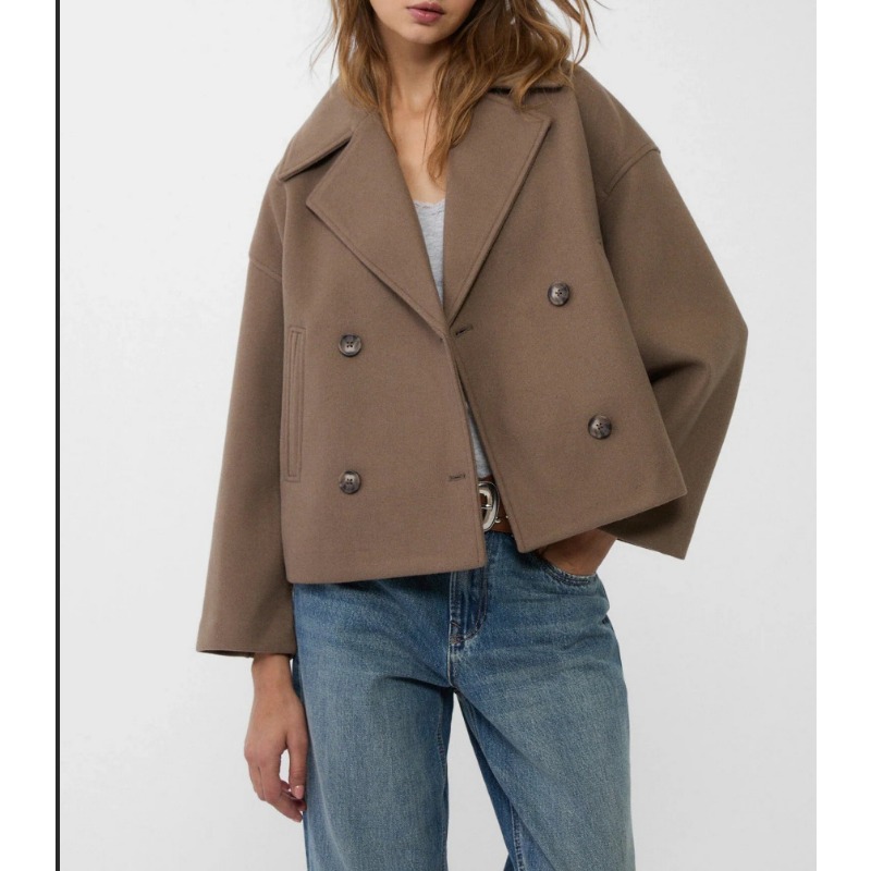 Women's Oversized Double Breas – Wool Coat Peacoat Bewertung und Preis