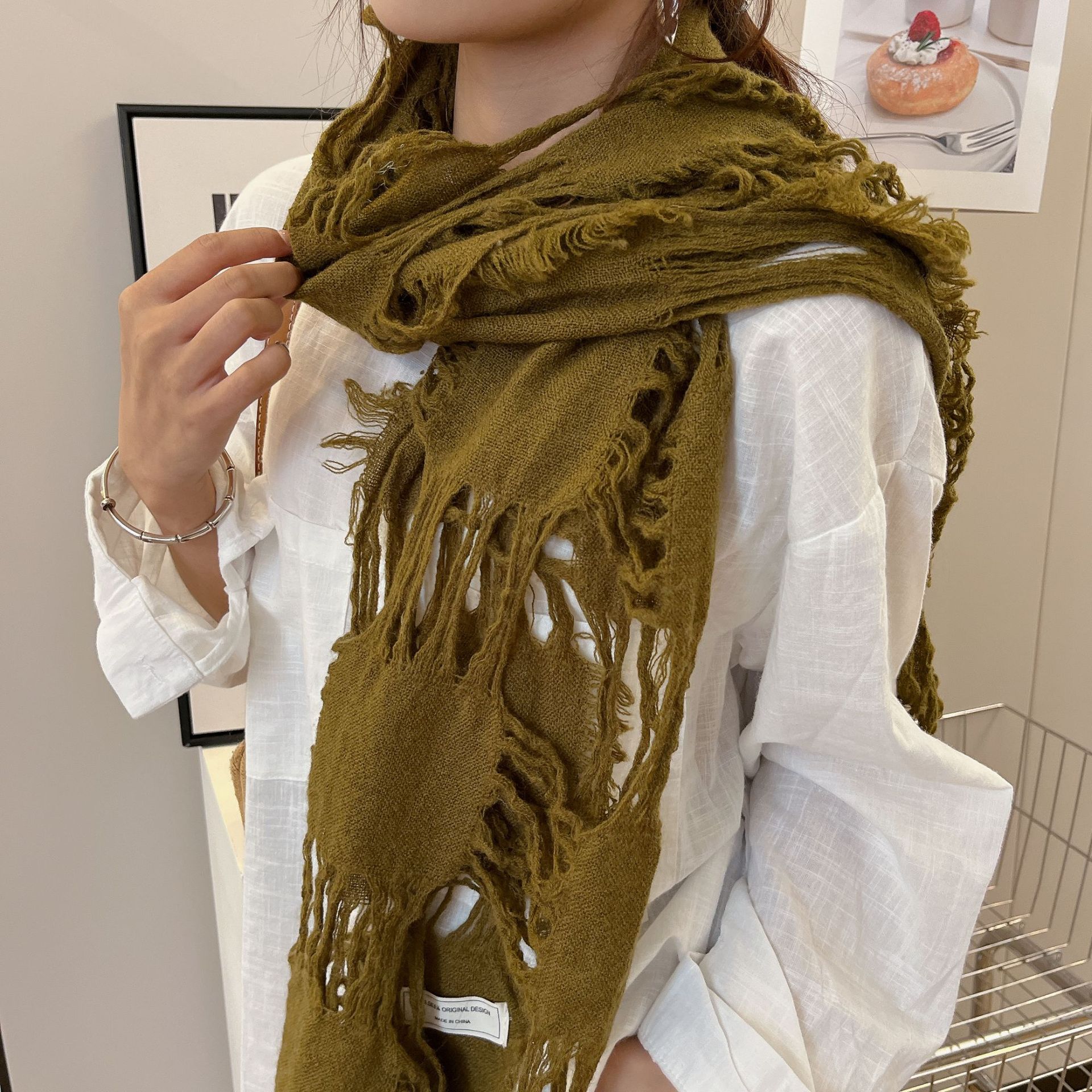 2025 New Fashion Ripped Hole T – Wool Scarf Men Bewertung und Preis