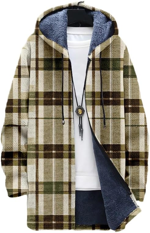 Men's Plaid Cardigan Oversized – Sherpa Hoodie Fleece Bewertung und Preis