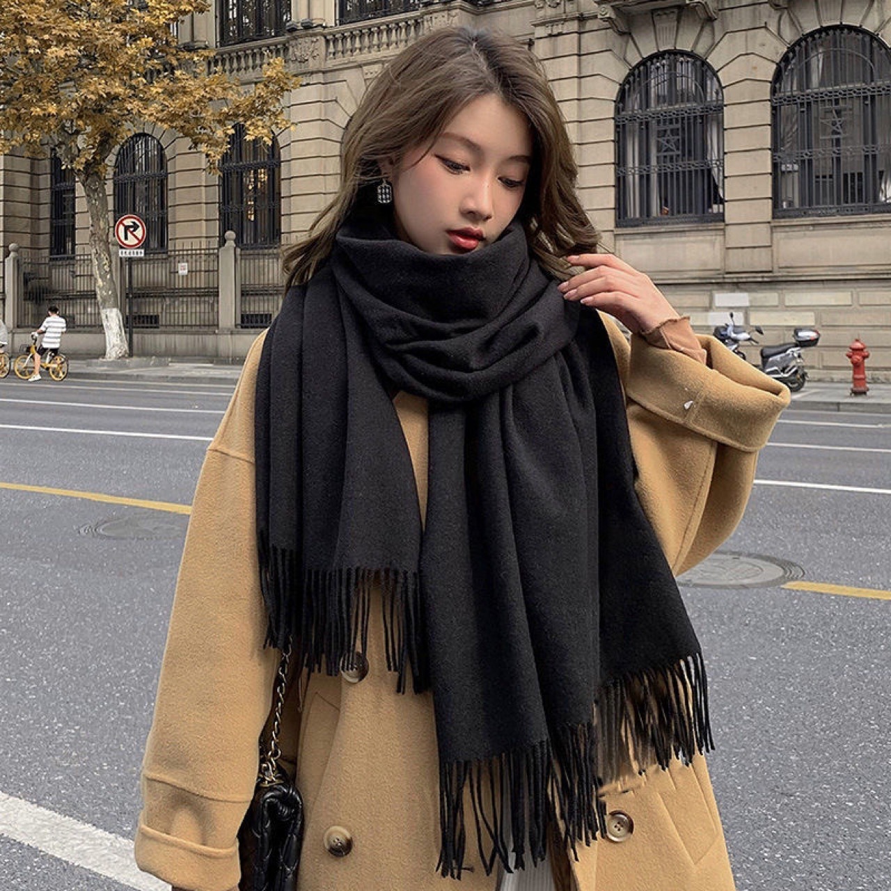 New Black Scarf Cashmere Woman – Wool Scarf Men Bewertung und Preis