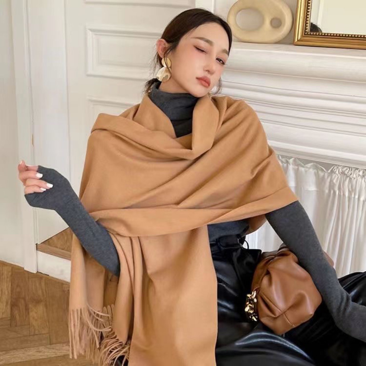 New Black Scarf Cashmere Woman – Wool Scarf Men Bewertung und Preis