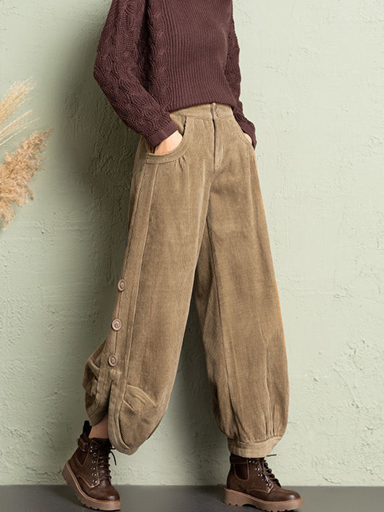 Korean Corduroy Women Pants Fa – Corduroy Pant Warm Bewertung und Preis