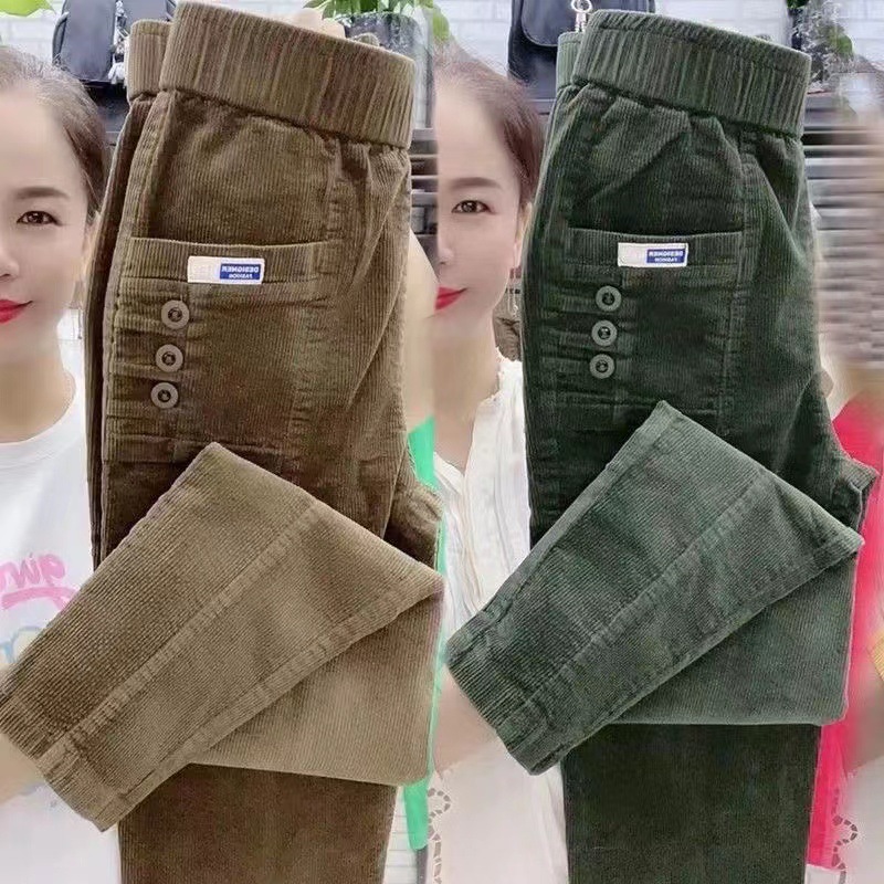 Women Warm Spring Winter Butto – Corduroy Pant Warm Bewertung und Preis