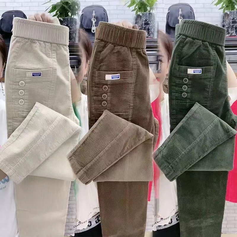 Women Warm Spring Winter Butto – Corduroy Pant Warm Bewertung und Preis
