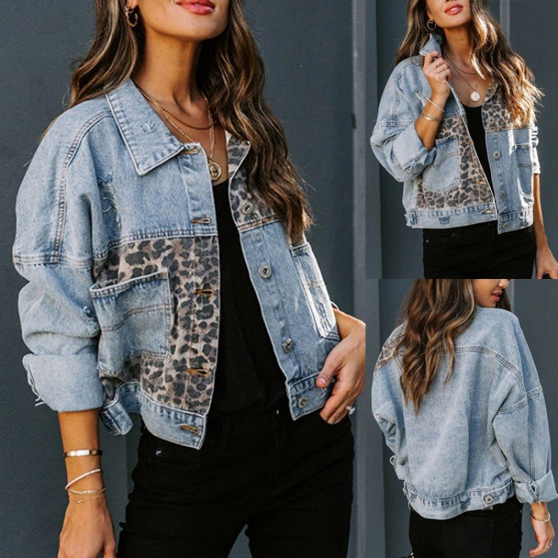 Leopard Stitching Denim Jacket – Down Jacket Packable Bewertung und Preis