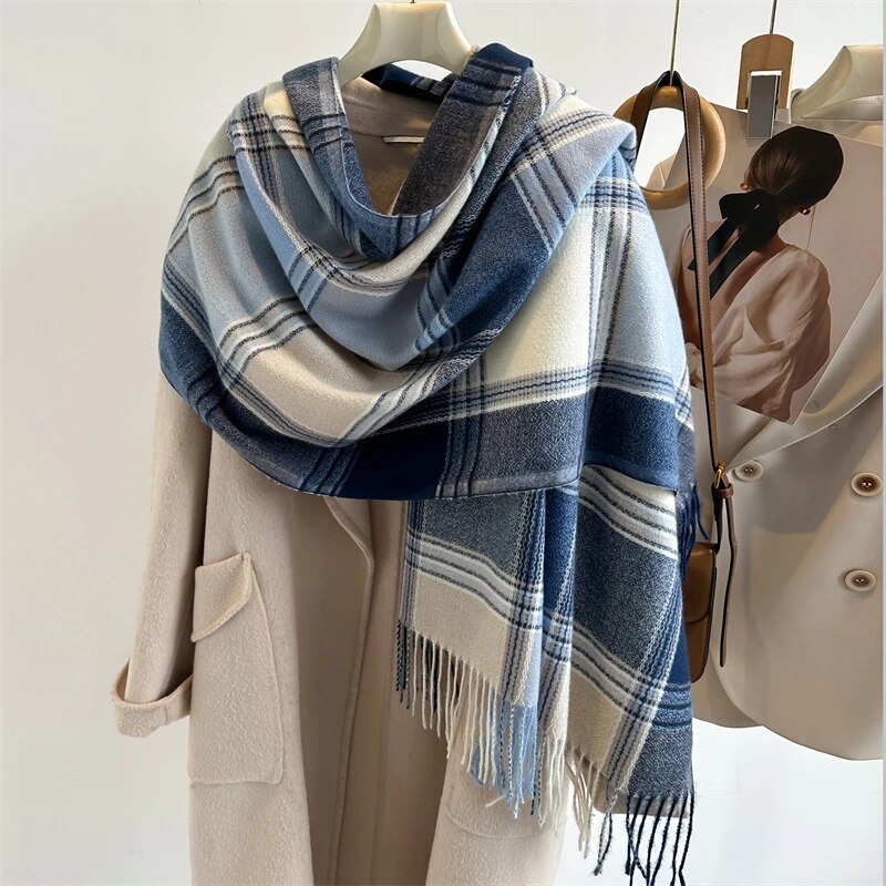 2025 Warm Plaid Cashmere Shawl – Cashmere Pashmina Wrap Bewertung und Preis