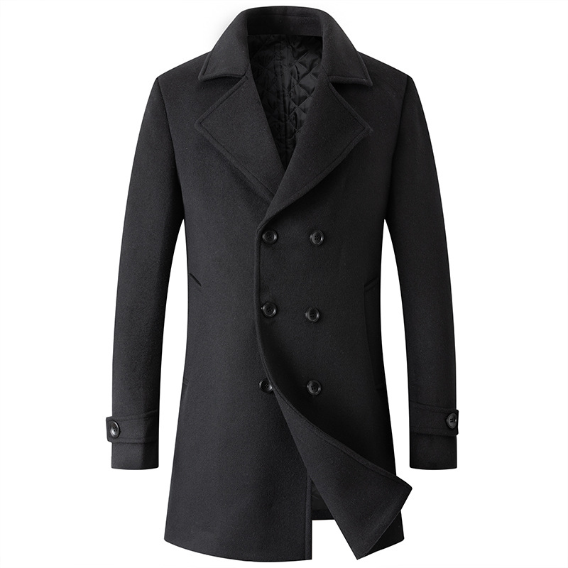 Double Breasted Coat Men Peaco – Wool Coat Peacoat Bewertung und Preis